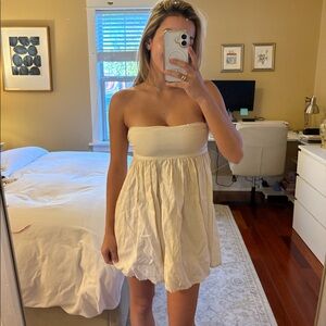Strapless tie back dress